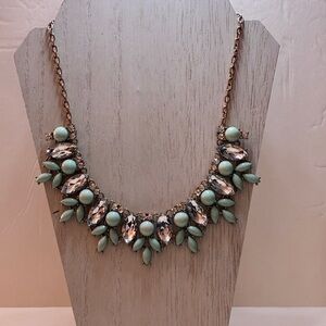 Victorian Reproduction by Leslie Danzis Blue Navettes & Rhinestone Necklace
